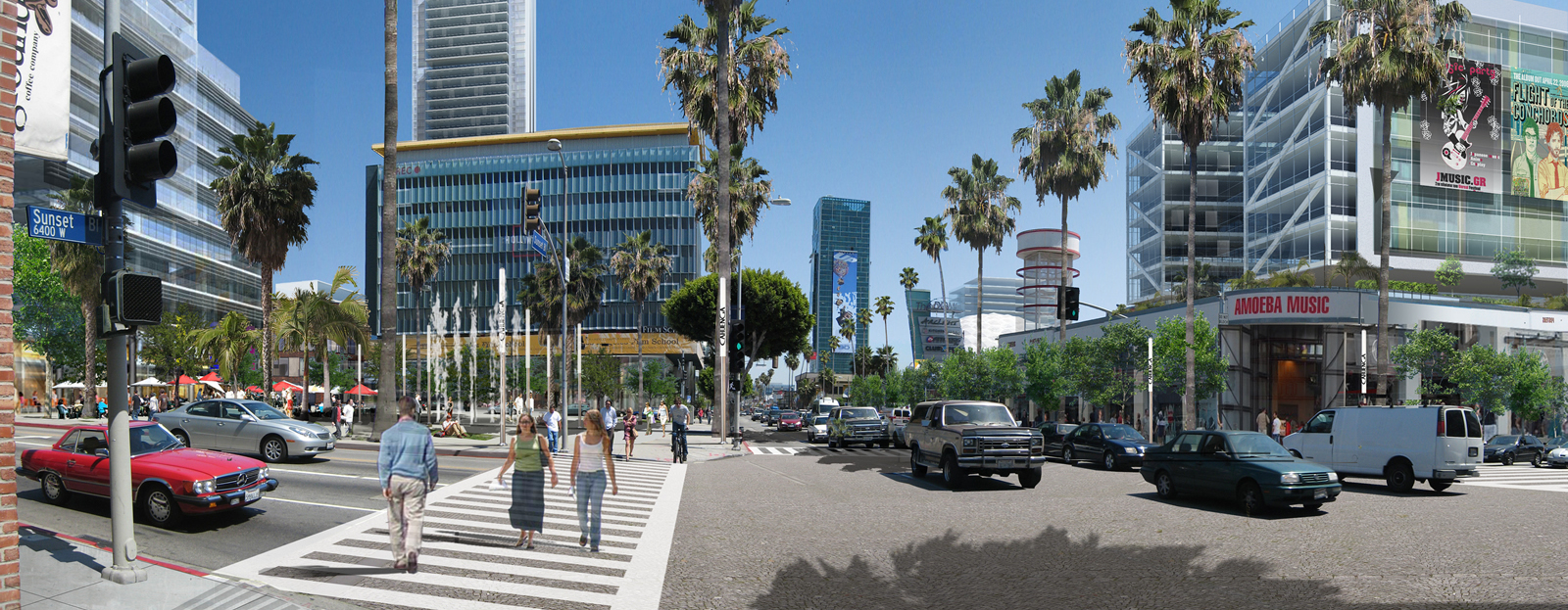 Hollywood Sunset Boulevard + Civic Center Urban Design Rendering